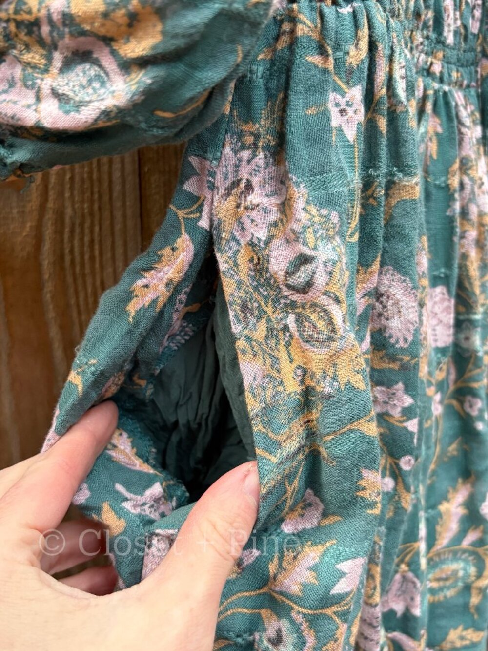 Free People Oasis Floral Midi Dress Jade Green Size Small Boho Western - Picture 10 of 17
